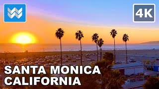 4K Sunset at Santa Monica Pier in Los Angeles California  Walking Tour 🎧 Del Perro Beach GTA V [upl. by Akciret569]