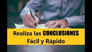 CÓMO HACER LAS CONCLUSIONES DE UN TRABAJO DE INVESTIGACIÓN [upl. by Nomad]