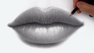 How to Draw  Shade Lips in Pencil [upl. by Arenat]