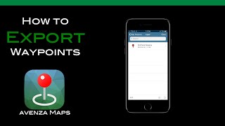 AVENZA MAPS How to Export WayPoints [upl. by Vokay]