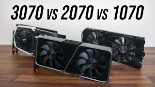 RTX 3070 vs RTX 2070 vs GTX 1070  3 Generation GPU Comparison [upl. by Eissed]