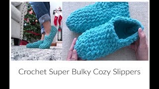 How to Crochet Easy Super Bulky Slipper [upl. by Sherry]