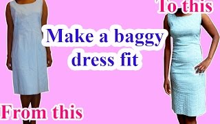 DIY clothes  How to make a dress fit tighterRemakes [upl. by Oicanata]