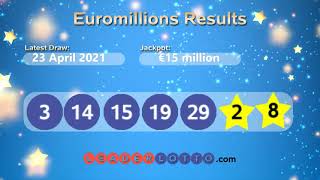 Euromillions Results Prize Breakdown Euro Millions Numbers for Friday 23 April 2021 [upl. by Tadashi872]