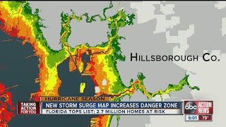 Maps show Tampa Bays storm surge vulnerability [upl. by Schuler]