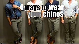 4 Ways To Wear Your Chinos  A Chino Tutorial [upl. by Annawek597]