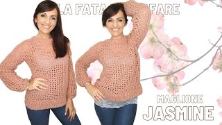 TUTORIAL Maglione uncinetto quotJasminquot [upl. by Iruy888]