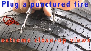 How To Plug a Car Tire  Tire Repair  HazardSports [upl. by Sukhum299]