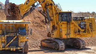 Caterpillar 6060 Face Shovel loading Autonomous Trucks [upl. by Aristotle]