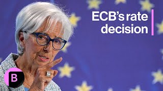 ECB Cuts Rates Lagarde Press Conference [upl. by Ahsenac598]