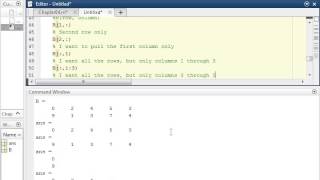 Indexing Values in a Matrix in Matlab [upl. by Krishna]