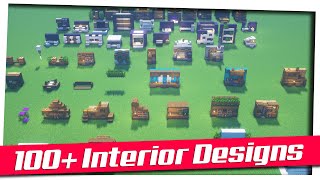 Minecraft  100 Interior Decoration Ideas and Designs Inspiration amp Tips World Download [upl. by Gotthard]