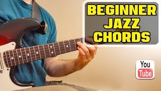 Absolute Beginner  Jazz Guitar Chord Lesson EASY  FREE Tab amp JamTrack [upl. by Rebe803]