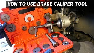 HOW TO USE BRAKE CALIPER PISTON COMPRESSOR TOOL [upl. by Arytal]