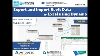 Export and Import Revit Data to Excel using Dynamo [upl. by Buonomo176]