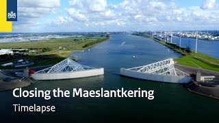 Closing the Dutch Maeslantkering flood defence  Timelapse [upl. by Worthy]