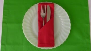 Napkin Folding  Simple Pocket [upl. by Federica]