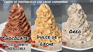 Crema de mantequilla con leche condensadaButtercream with condensed milk [upl. by Scheider]