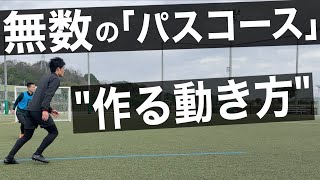 ボールを受けて困らない「動き方」【無数のパスコース作る】 [upl. by Epner]