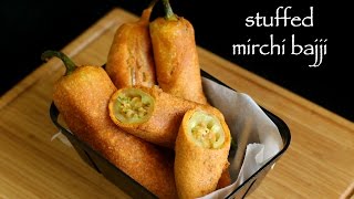 stuffed mirchi bajji recipe  stuffed menasinakai bajji  milagai bajji recipe [upl. by Atinor]