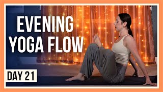 15 min Evening Yoga – Day 21 YOGA FOR HIPS amp LOWER BACK [upl. by Orelu]