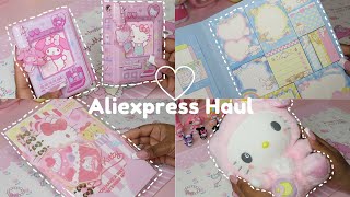 Aliexpress haul 🎀 stationery and sanrio  kawaii haul [upl. by Halsted438]