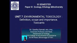 Environmental Toxicology [upl. by Ottillia619]