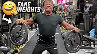 Sylvester Stallone Overacts While Lifting Fake Weights [upl. by Tarabar]