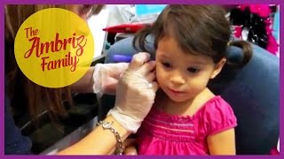 CUTE 2 YEAR OLD GETS HER EARS PIERCED [upl. by Amado]