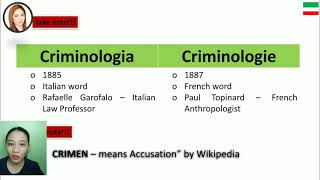 Introduction to Criminology Part 1 by Ms Ella Kristina I Ingcad Ms Keyword [upl. by Inahc]