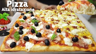 PIZZA ALTA IDRATAZIONE 24 H 🍕 Croccante fuori Soffice e Alveolata dentro [upl. by Rosmunda]