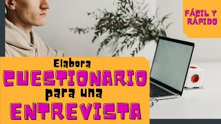 CÓMO HACER UN CUESTIONARIO PARA ENTREVISTA CÉDULA DE ENTREVISTA  MUESTRO EJEMPLO [upl. by Alyakim]