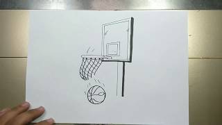 How to draw BASKETBALL HOOP in 5 minutes [upl. by Laureen]