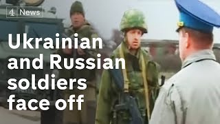 Ukrainian and Russian soldiers face off at Belbek  Channel 4 News [upl. by Yrrab]